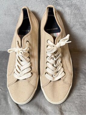 Ben Sherman Beige Canvas Sneakers Low Top Casual Shoes Mens